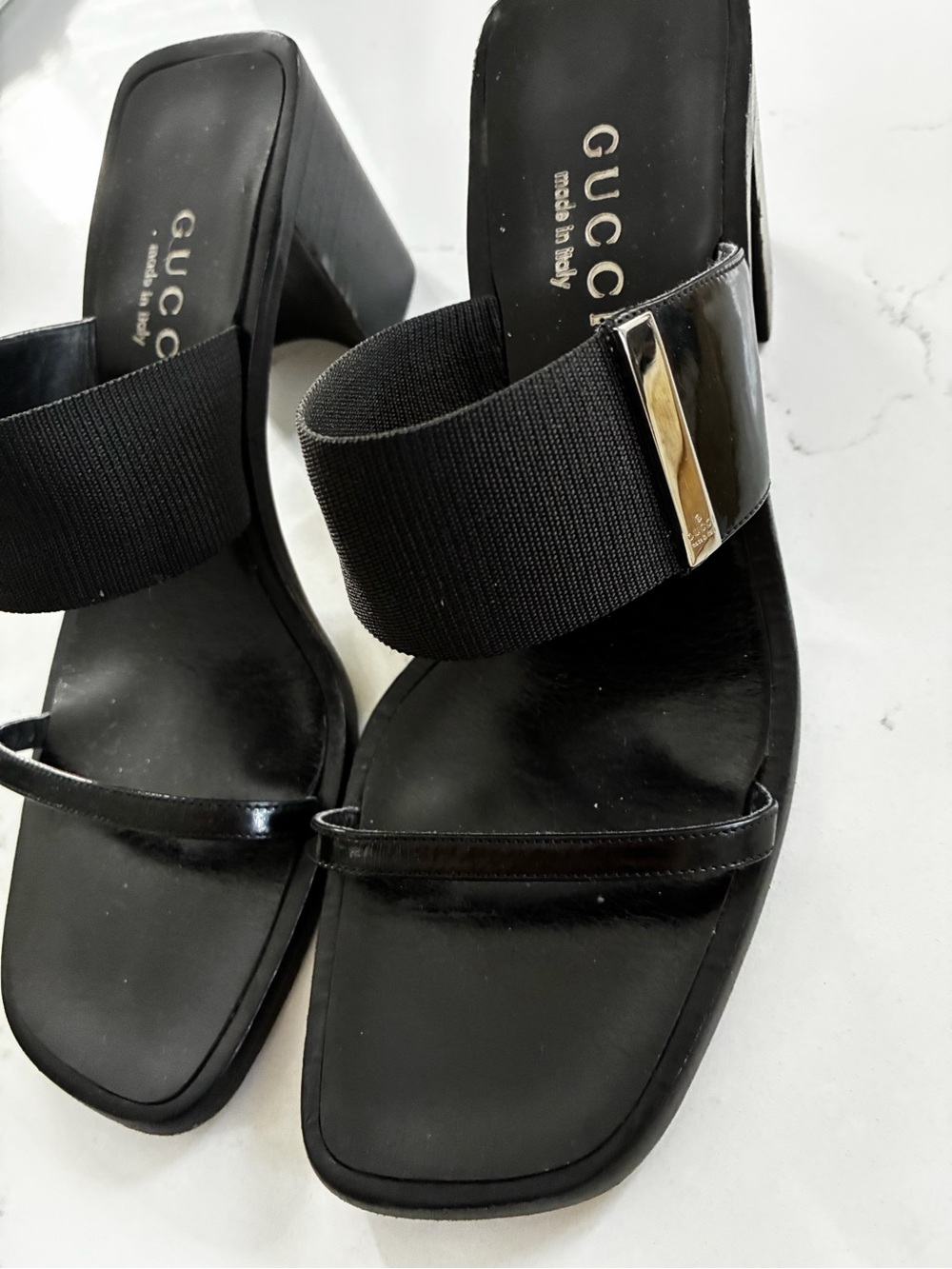 Gucci Y2K vintage block heels black size 7.5